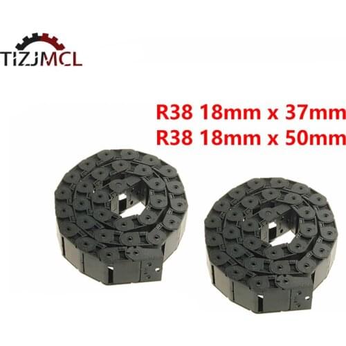 2PCS R38 18mm X 37mm 18mm X 50mm Drag Chain Plastic Semi Closed Cable Drag Chain Towline For CNC 3D Printer Engraving Machine