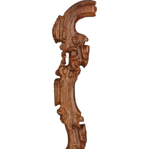 Mahogany wood wooden crutch wings old crutches elderly cane retro new year birthday of Ganoderma lucidum