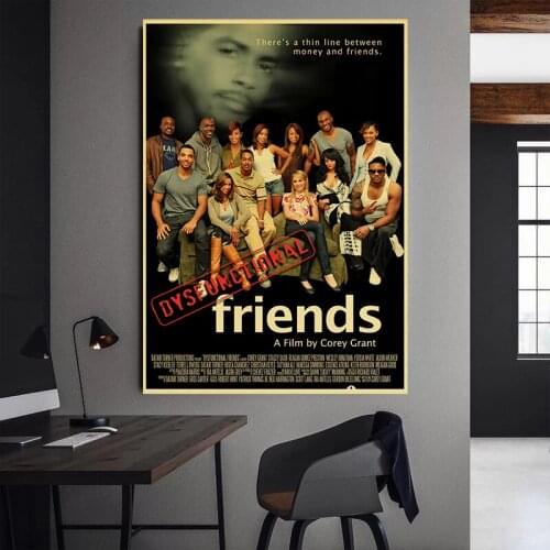 Friends Ross Geller Rachel Green Phoebe Buffay Monica Geller High Quality Canvas Painting Poster Bar Home Decor Wall Art Sticker