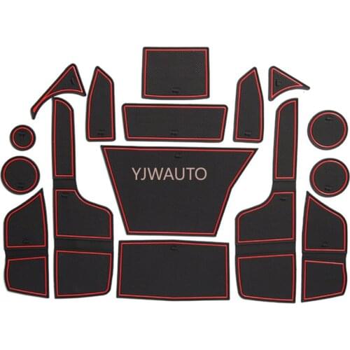 Door Slot Mat for Ford Everest 2015 Gate Groove Cushion Car Door Rubber Cup Holder Mats Anti-slip Carpets Position