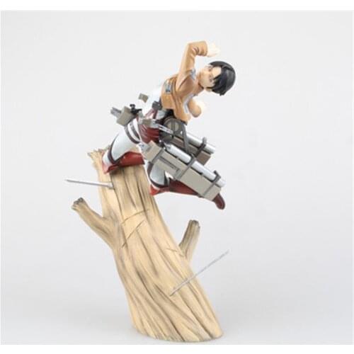 Anime Attack On Titan Levi Rivaille Levi Ackerman Eren Jaeger Stood On Branch PVC Action Figure Collectible Model Kids Toys Doll
