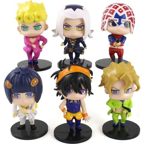 6pcs/set JOJOs Bizarre Adventure Giorno Giovanna Bruno Bucciarati Action figure toys doll Christmas gift