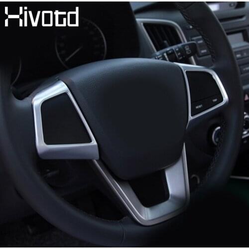 Hivotd for hyundai creta ix25 steering wheel buttons covers decoration interior moldings ABS chrome auto accessories 2017-2019