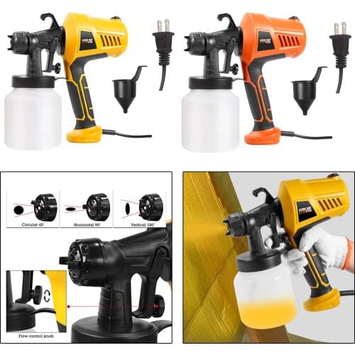 500W Electric Paint Spray Gun for Home DIY Painting Sprayer High Power HVLP Spray Gun with 3 Spray Patterns for Home Garden 110V