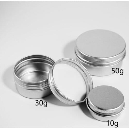10/15/30/50g Round Aluminum Storage Bottle Jar Cream Cosmetic Case Container Portable Makeup Multi-functional Box With Cover