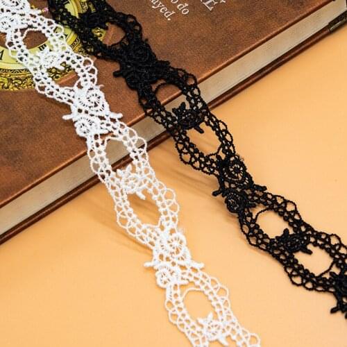 Free Shipping Narrow Water-soulble Embroidered Lace Trimming Decoration for Clothes DIY Headwear Lace Trim 2cm 9Yds/lot