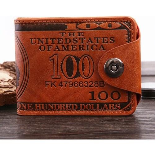 Hot Selling 1 Pcs Men Wallet Purse Short Design Dollar Pattern Vintage for Coin Money Cards Business -B5