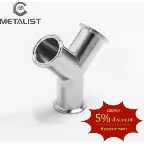 METALIST 89mm Pipe OD Sanitary Y Type 90 Degree Three Way Elbow SS304 Fitting 3.5”106mm Tri Clamp
