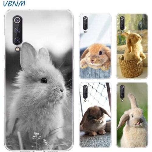 Cute White Baby Rabbits Silicone Case For Xiaomi Note 10 9 8 lite A3 5X 6X CC9 CC9E 9SE 8SE 9T F1 Bags Cover