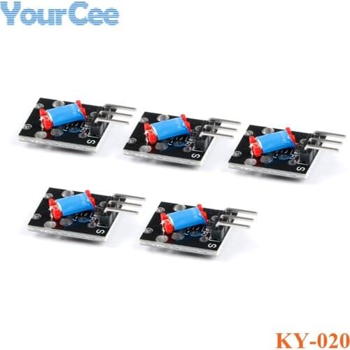 5pcs KY-020 Vibration Switch Sensor Module Standard Tilt Angle Switch Module 5V Low Level Voltage Singnal Output for Arduino