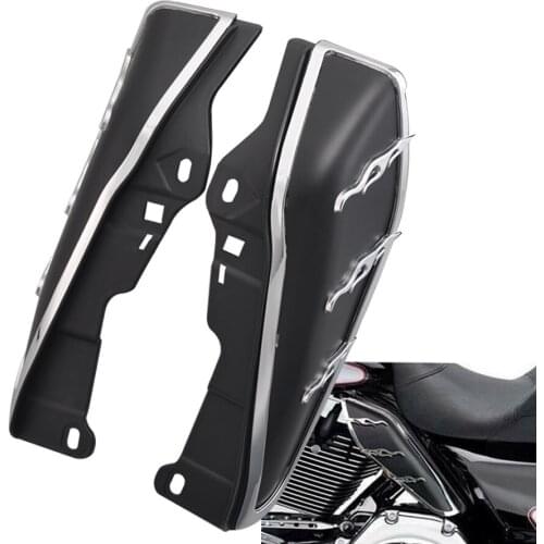 Motorcycle Flame Mid-Frame Engine Air Deflector Heat Shield Trim For 09-16 Harley Touring Trike ABS Black
