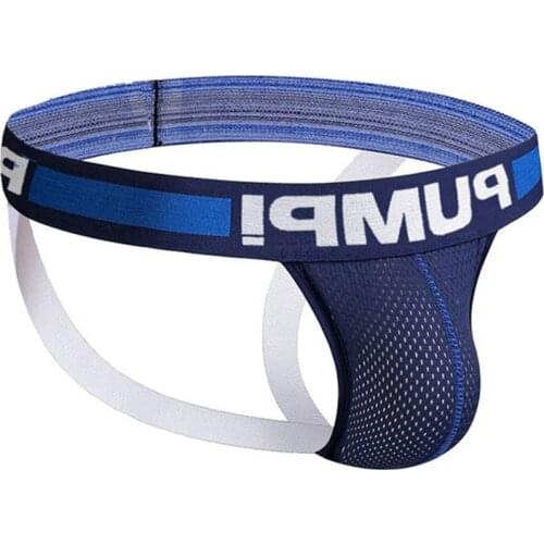 Sexy String Bikini Men Thong Gay Underwear Jockstrap Men Panties Cotton Mesh Mens Thongs Cueca Tanga Low Waist Jock Strap