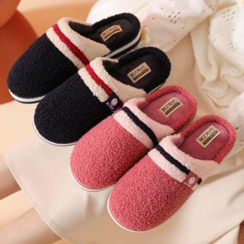 New Cotton Home Indoor Slippers Women Winter Lover Slipper Slip On Bedroom Floor Slipper Anti-Slip Comfy Shoes sapatos femininos