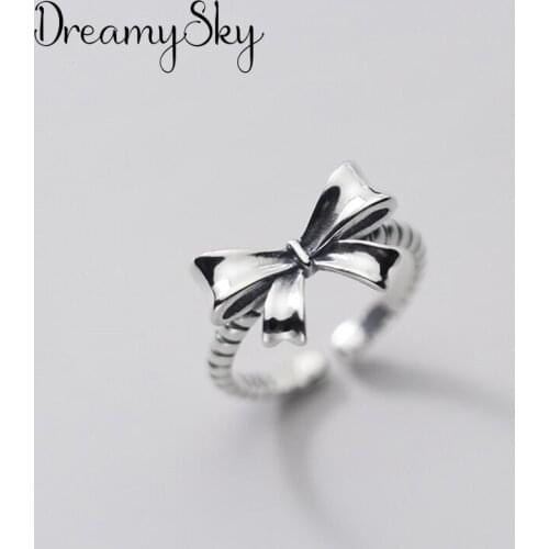 Charming Open Bow Bowknot Ring for Women Vintage Boho Party Rings Gothic Punk Jewelry Gifts for Girls 2021