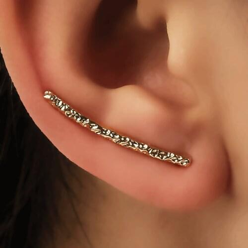 Simple fashion and exquisite concave-convex pattern stereo ear clips earrings in Europe America wholesale trendy goods