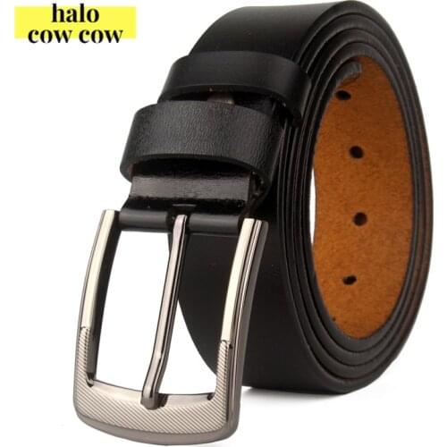 140 150 160 170cm Men Belt with Pin Buckle Fashion Long Large Size Cow Genuine Leather Belts Men Male High Quality Waist Belt