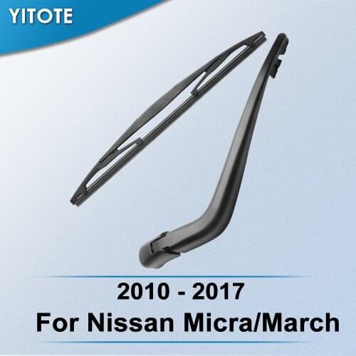 YITOTE Rear Wiper & Arm for Nissan Micra/March 2010 2011 2012 2013 2014 2015 2016 2017