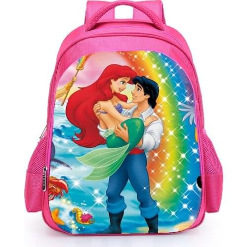 The Little Mermaid Backpack New Pink Princess Kids School Bag Primary Girls Schoolbag Book Bags for Teen Girls mochila Bolsa