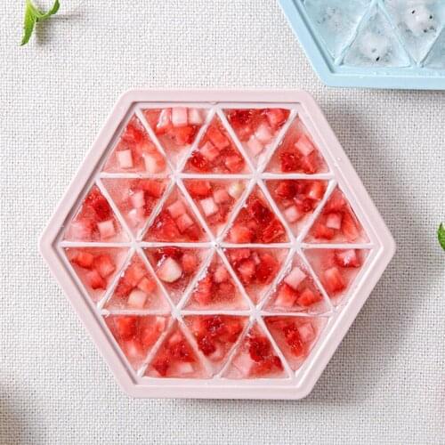 Hexagon Frozen Ice Mold Refrigerator Household Ice Box DIY Cooking Mold 24 Grids Storage Box