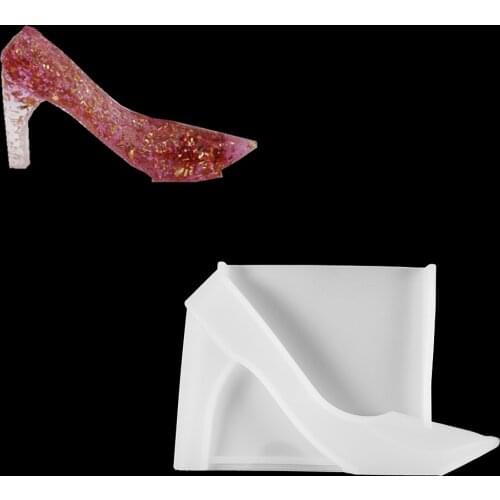 1Pcs Crystal High Heels Silicone Molds 3D Shoes Epoxy Resin Mold For DIY Jewelry Making Home Decor Accessories Supplies