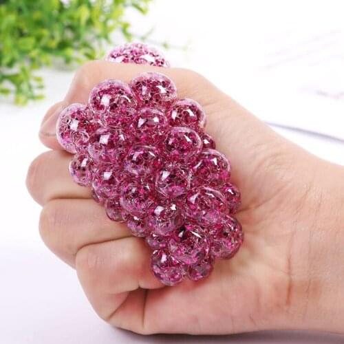 Stress Relief Squeeze Grape Balls Relieve Pressure Balls Hand Fidget Toy Rainbow Novetly Squeeze Ball Mesh Balls