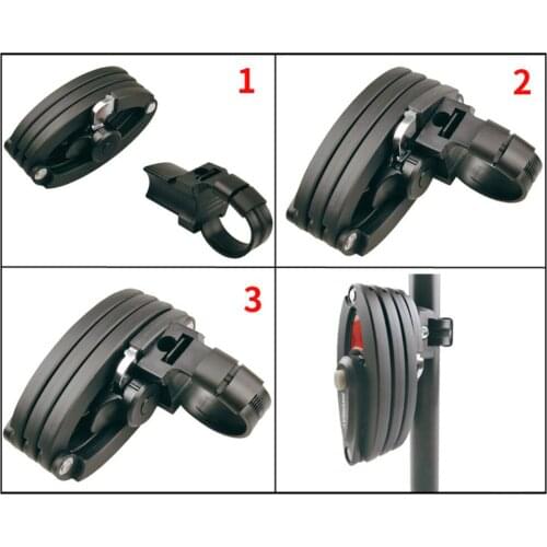 Bike Folding Lock Compact 7 Joints Cable Locks Padlock with Mounting Bracket