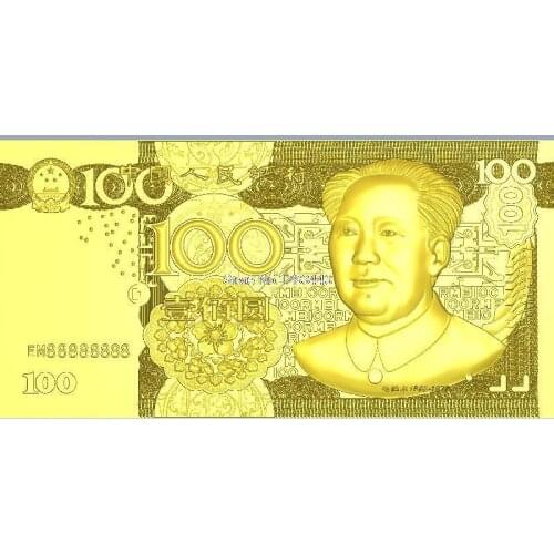 High quality New 3D model for cnc 3D carved figure sculpture machine in STL file Chinas money 100 yuan