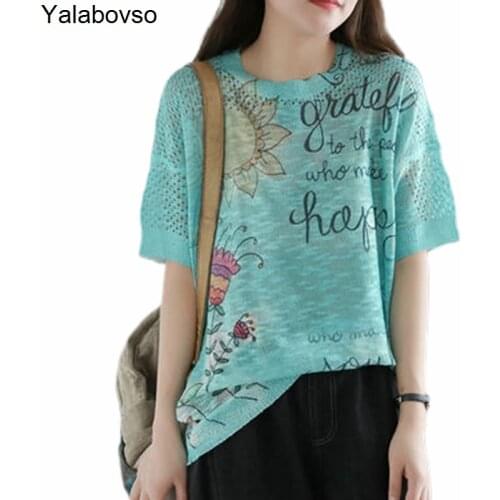 Yalabovso Women's Knitted T-shirts