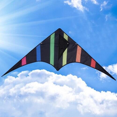 Funny Outdoor Black Triangle Kite And 30m Kite Line With Hard-winged Stunt Kite Handle Triangle Outdoor Flying Children Toy K6R0