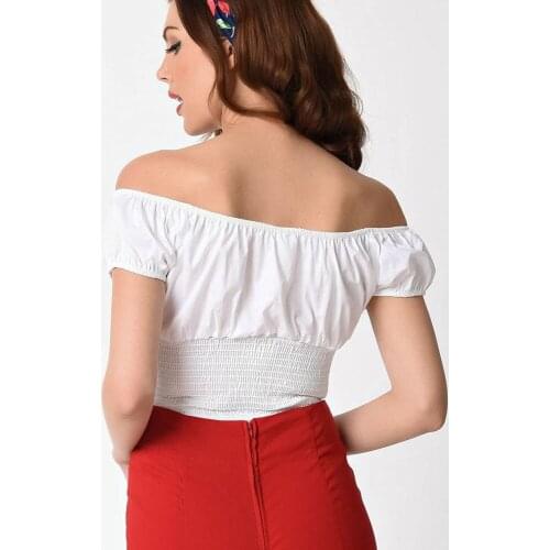 20- women vintage 50s boat neck off shoulder peasant tops in 3 colors plus size 4xl pin up t shirt retro crop top shirts