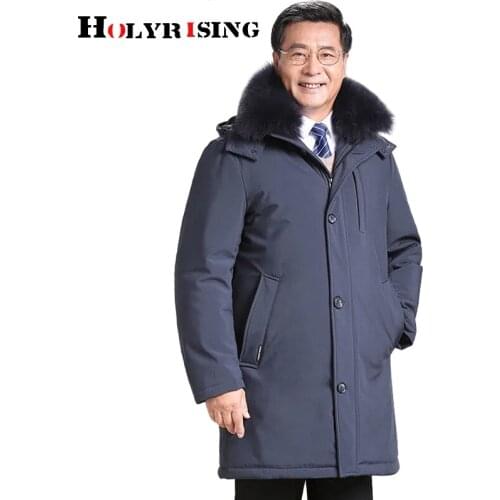 Winter down jackets men long thicken куртка мужская father warm parkas middle-aged casacos fox fur collar detachable jaque 19694