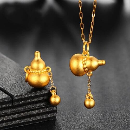 Gold Jewelry Girl Heart 3D Hard Gold Charms Fine Coin Turtle 999 Gold Pendant Lucky Bead Lucky Gift
