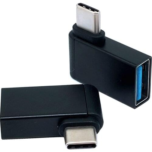 1PCS Portable Aluminum 90 Degree USB3.1 Type C To USB 3.0 Female Data OTG Converter For Phone Hard Disk Drive Au13 19
