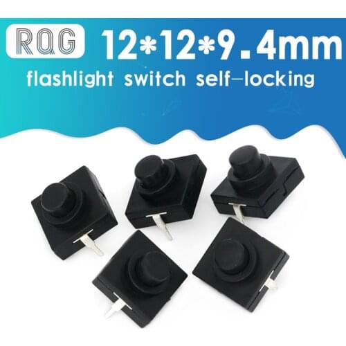 10pcs/Lot Ultra-thin flashlight switch Key switch 12*12*9.4mm Flashlight switch 2 foot self-locking switch