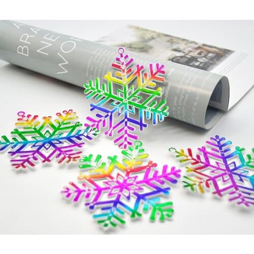 12pcs10cm Christmas Color Snowflake Decoration Home Pendant 2021 New Year Gift Christmas Tree Hanging Snowflake Party Decoration