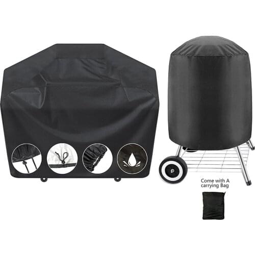8 Sizes Outdoor Waterproof BBQ Gas Grill Cover Charcoal Electric Barbeque Dustproof Rain Protective Guard With Storage Bag