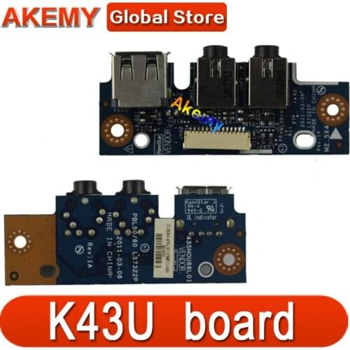 AK Genuine original For ASUS X43U K43U X43BE X43BR USB K43B hard drive board X43U USB BOARD WORKS