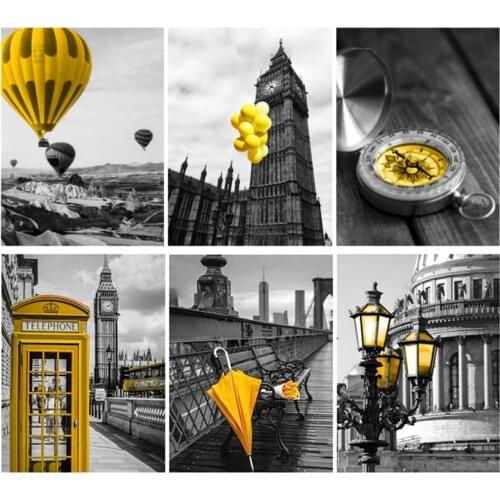 5D DIY Diamond Painting Black And White Landscape Diamond Embroidery Cross Stitch Kit Mosaic Crafts New Years Gift JX464