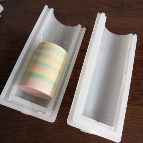 Free shipping 700ml volume 6.5cm diameter silicone round column mold candle mold