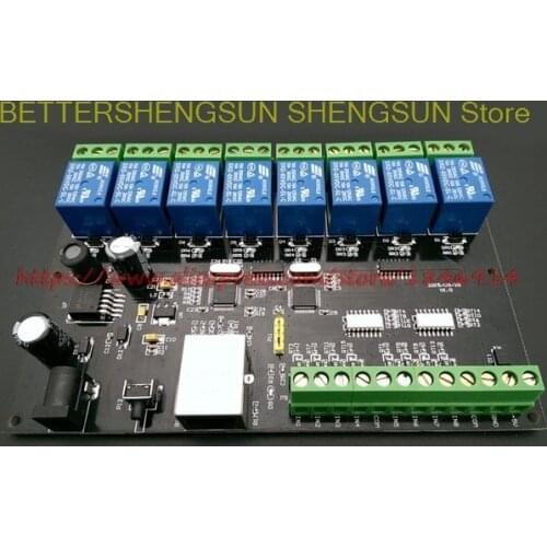 Free shipping 8 way network relay Ethernet /IP relay TCP/8 MODBUS into 8 out of the switch amount of PLC delay