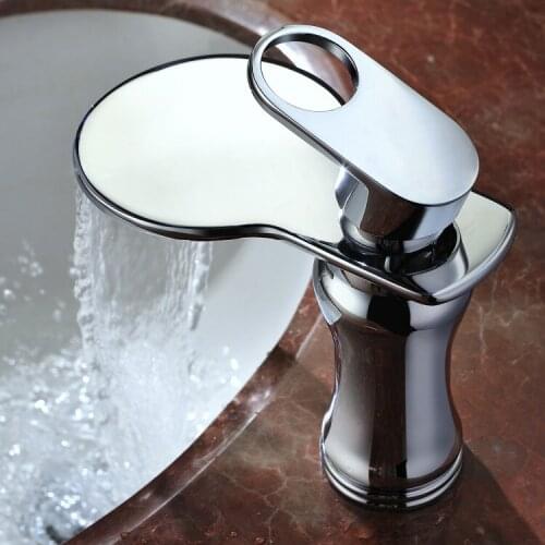 Free shipping Modern Bathroom & Bar Sink Waterfall Faucet Single Hole Handle faucet
