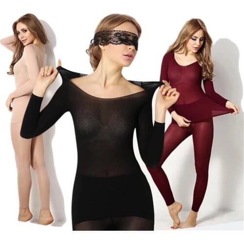Seamless Elastic Thermal Inner Wear Thermal Underwear (Top & Bottom) For Woman Ultra-thin Autumn Clothes Body Shaping Thermal