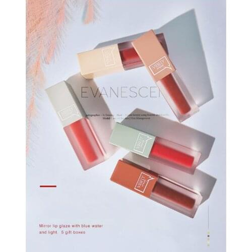 Glitter Glossy Lasting 5 Colors Lip Glaze Set For Gift Plumping Red Not Fade Non Sticky Lipstick Private Label Cosmetics