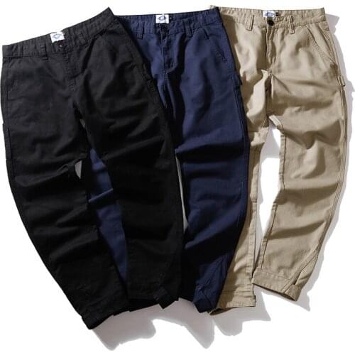 Men Harem Trousers Fashion Streetwear Men Jeans Loose Fit Big Pocket Casual Cargo Pants Navy Blue Khaki Hip Hop Joggers Pants
