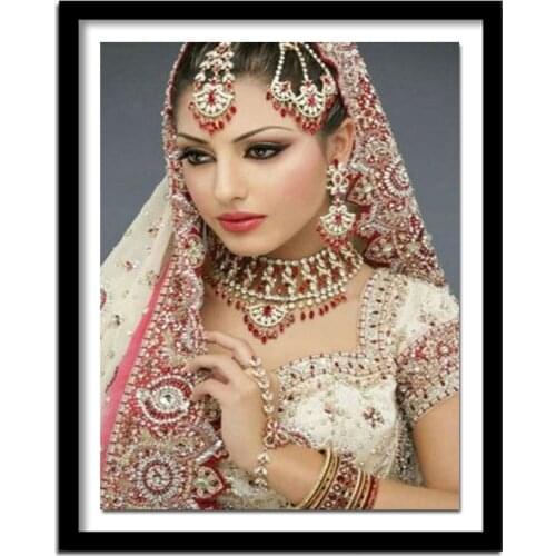 DIY Diamond Painting 100% full square drill Cross Stitch diamond rhinestones India girl pictures diamond embroidery BK51