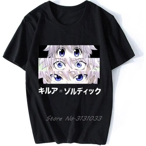 Hunter X Hunter Anime Manga T Shirt New Funimation Killua Cartoon Nice Loose T-shirt Men Cotton Tee Shirt