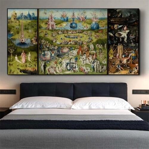 The Garden of Earthly Delights Canvas Art Paintings Reproductions Bosch Hieronymus Canvas Art Prints For Living Room Cuadros