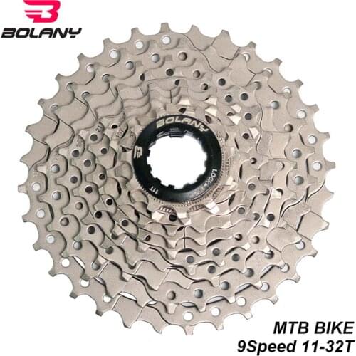 BOLANY 9 Speed Cassette 11-32T Bicycle Freewheel Steel Silver MTB Mountain Bike Sprocket Bike Parts For Shimano System
