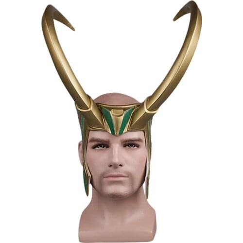 Movie Thor 3 Ragnarok Loki Laufeyson PVC Cosplay Costumes Mask Helmet Loki Helmet