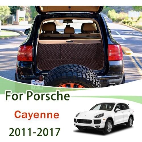Car Trunk Mat for Porsche Cayenne 92A Chassis E2 2011-2017 Cargo Liner Boot Pad Dirt Resistant Mat Trunk Car Accessories